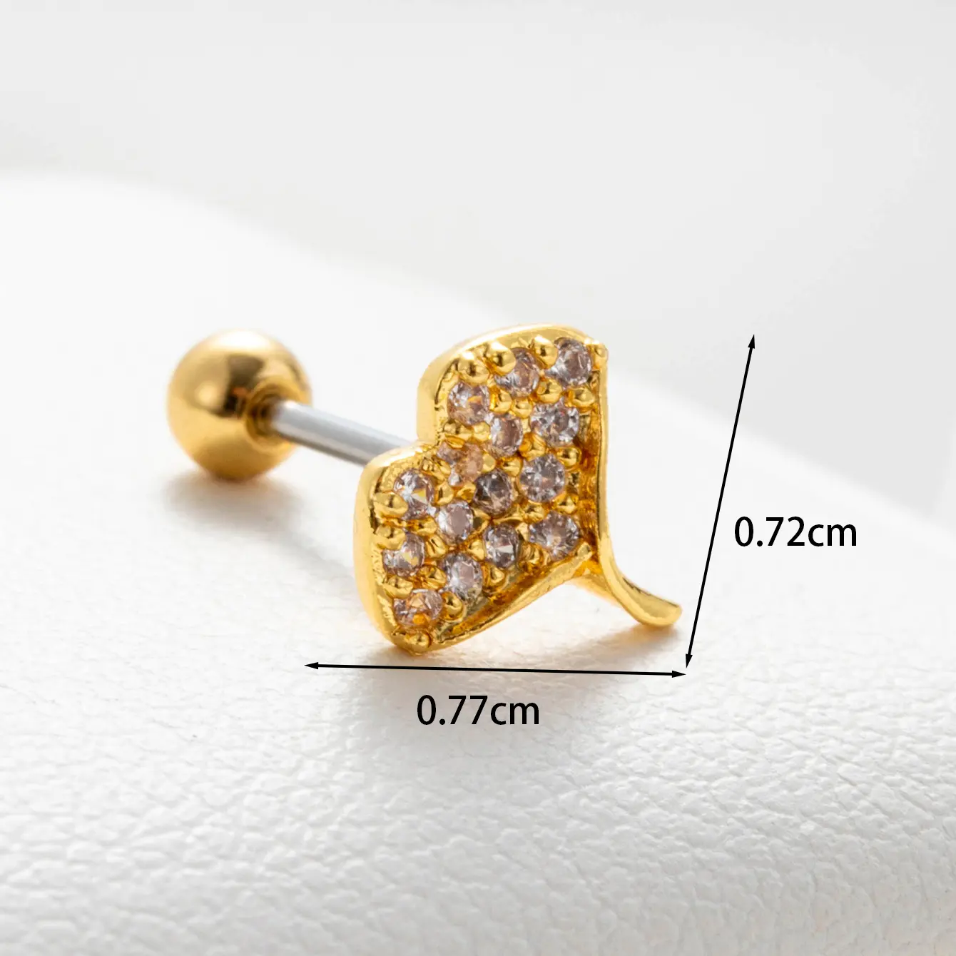 1 Piece Simple Series Classic Plant Copper   Gold Color Zircon Women's Stud Earrings h5 